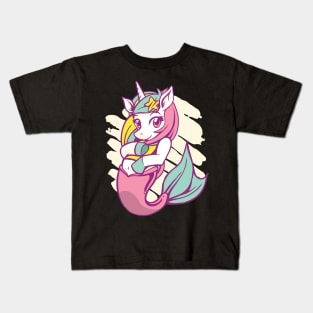 mermaid unicorn cute design Kids T-Shirt